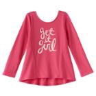 Girls 4-10 Jumping Beans&reg; Pieced Graphic High-low Tunic, Size: 4, Pink