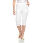 Women's Croft & Barrow&reg; Pull-on Snap Hem Skimmer Capris, Size: Small, White