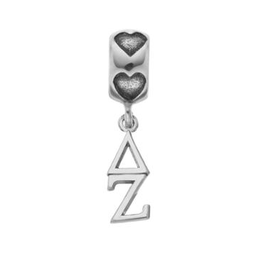 Delta Zeta, Logoart Sterling Silver Sorority Symbol Charm, Women's, Grey