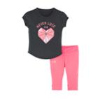 Baby Girl Under Armour Never Lose Heart Graphic Tee & Performance Capris Set, Size: 12 Months, Black