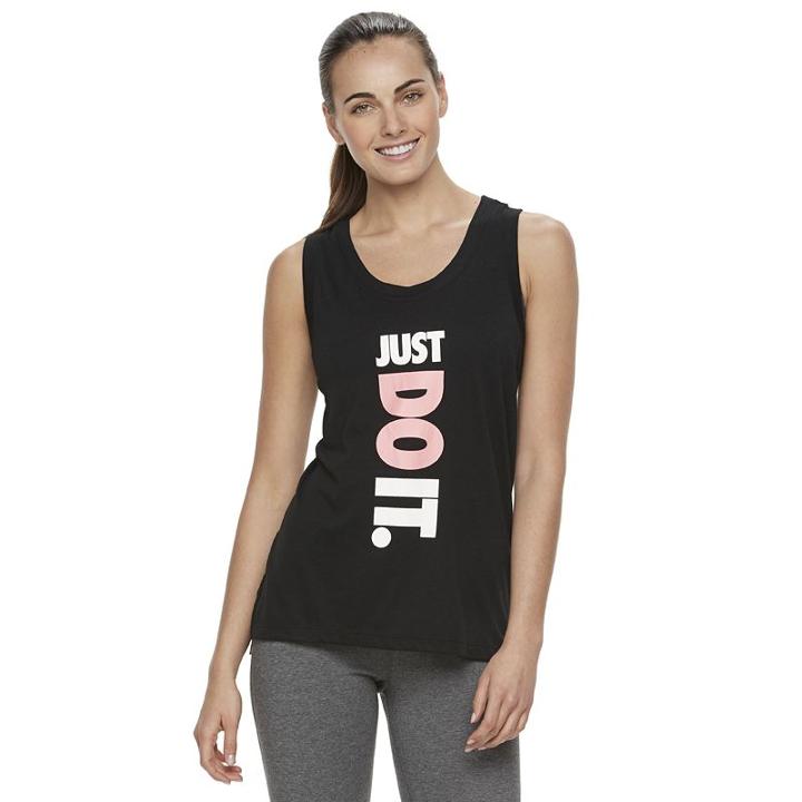 Women's Nike Sportswear Just Do It Racerback Tank Top, Size: Xl, Grey (charcoal)