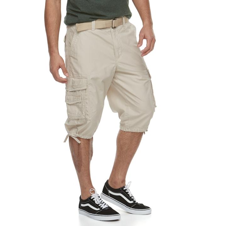 Men's Urban Pipeline&reg; Twill Messenger Shorts, Size: 34, Med Beige