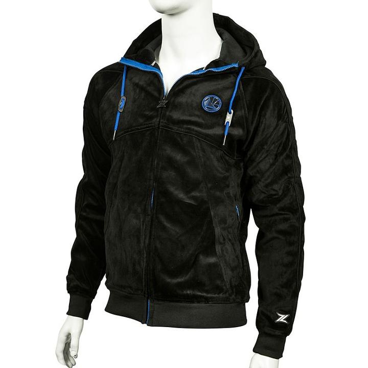 Men's Zipway Golden State Warriors Velour Full-zip Hoodie, Size: Medium, Black