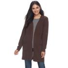 Petite Napa Valley Long Raglan Cardigan, Women's, Size: Xl Petite, Med Brown