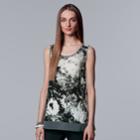 Petite Simply Vera Vera Wang Crinkle Hanky Hem Tank, Women's, Size: L Petite, Grey