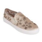Wanted Women's Lasercut Glitter Slip-on Sneakers, Size: 7, Gold