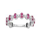 Sterling Silver Lab-created Ruby & Lab-created White Sapphire Ring, Women's, Size: 8, Red