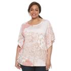 Plus Size Croft & Barrow&reg; Printed Flutter Top, Women's, Size: 3xl, Brt Red