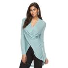 Women's Jennifer Lopez Twist-front Sweater, Size: Medium, Med Blue