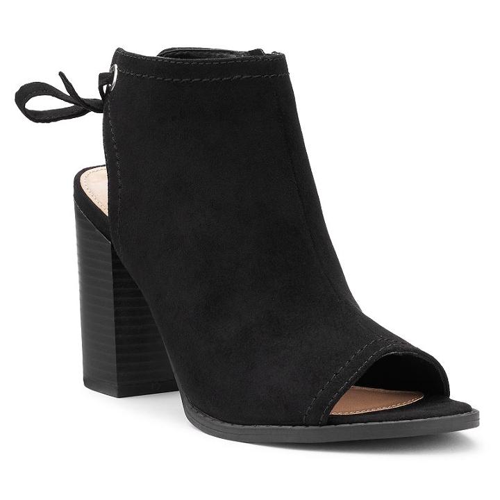 Lc Lauren Conrad Sunflower Women's Peep Toe Ankle Boots, Size: Medium (8), Black