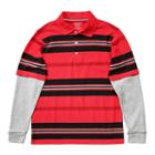 French Toast Striped Mock-layer Tee - Boys 4-7, Boy's, Size: 5, Red
