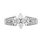 Cherish Always Round-cut Diamond Engagement Ring In 10k White Gold (1/2 Ct. T.w.), Women's, Size: 8.50