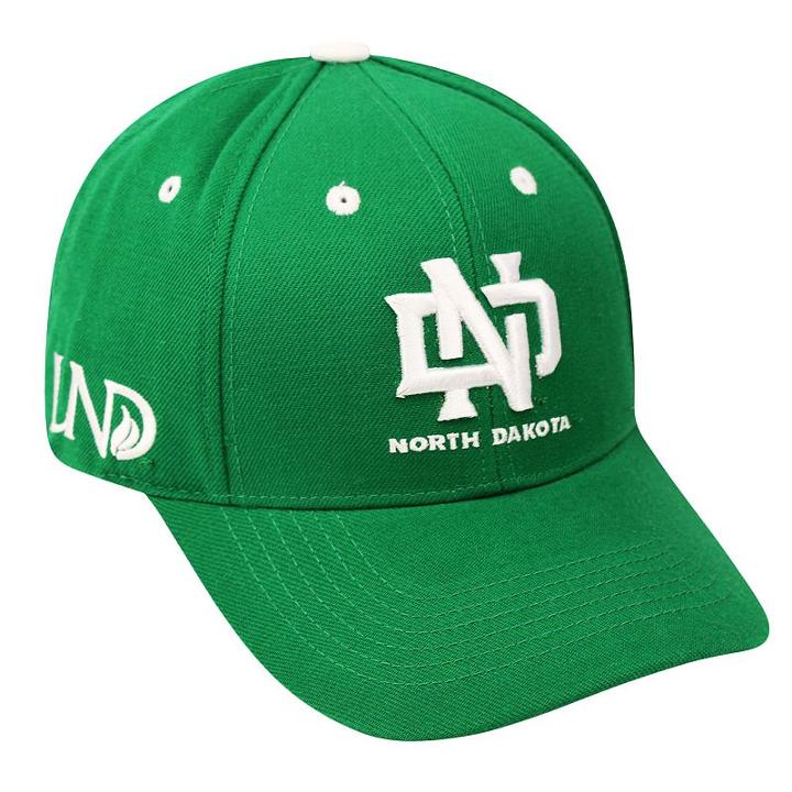 Adult Top Of The World North Dakota Triple Threat Adjustable Cap, Brt Green