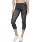 Women's Nike Power Essential Gravity Print Running Capris, Size: Large, Grey (charcoal)
