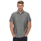 Men's Sonoma Goods For Life&trade; Modern-fit Double Weave Button-down Shirt, Size: Medium, Dark Grey