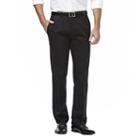 Men's Haggar Premium No Iron Khaki Stretch Classic-fit Flat-front Pants, Size: 34x30, Black
