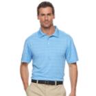 Men's Haggar&reg; Cool 18&reg; Regular-fit Windowpane Performance Polo, Size: Medium, Grey