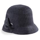 Women's Betmar Emilia Braided Cloche Hat, Blue (navy)