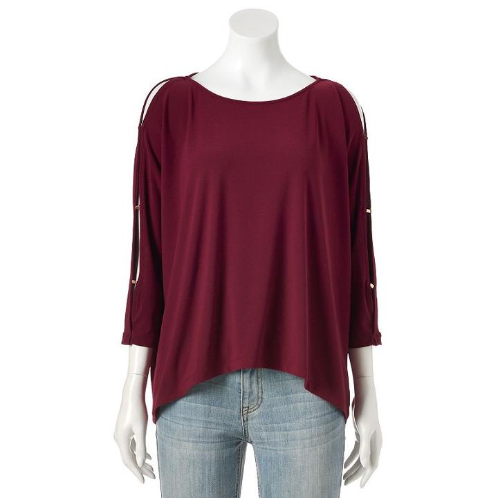 Women's Dana Buchman Embellished Dolman Top, Size: Small, Dark Red