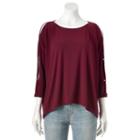 Women's Dana Buchman Embellished Dolman Top, Size: Small, Dark Red