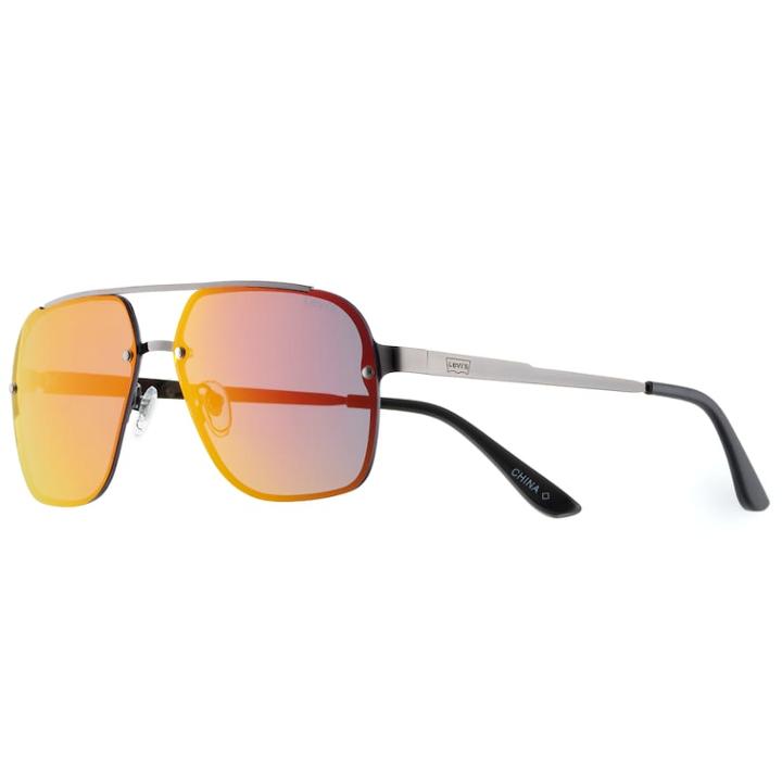 Men's Levi's&reg; Polar Back Mounted Color Mirrored Navigator Sunglasses, Dark Grey