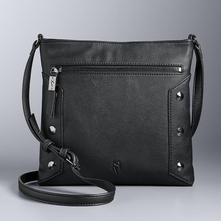 Simply Vera Vera Wang Quentini Studded Crossbody Bag, Women's, Black