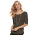Women's Apt. 9&reg; Essential Elbow-sleeve Tee, Size: Xl, Green