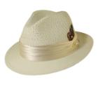 Stacy Adams Milan Pinch-front Fedora - Men, Size: Large, Beig/green (beig/khaki)