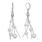 Simply Vera Vera Wang Nickel Free Simulated Pearl Tassel Drop Earrings, Women's, White