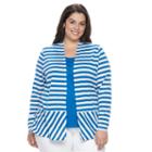 Plus Size Croft & Barrow&reg; Open-front Mock-layer Cardigan, Women's, Size: 3xl, Blue