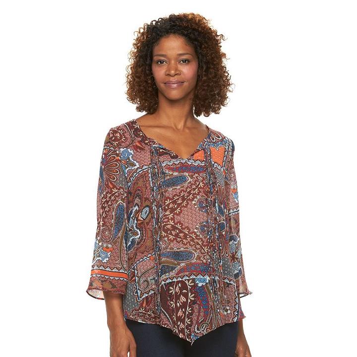 Women's World Unity Asymmetrical Hem Chiffon Top, Size: Xs, Brt Purple