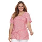 Plus Size Croft & Barrow&reg; Scoopneck Jacquard Top, Women's, Size: 3xl, Lt Orange
