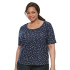 Plus Size Croft & Barrow&reg; Scoopneck Tee, Women's, Size: 4xl, Blue