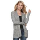 Women's Sonoma Goods For Life&trade; Ribbed Cardigan, Size: Medium, Grey