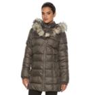 Women's Apt. 9&reg; Hooded Puffer Jacket, Size: Medium, Grey Other