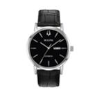 Bulova Men's Classic Leather Automatic Watch - 96c131, Size: Large, Black
