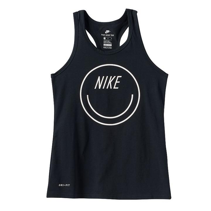 Girls 7-16 Nike Smiley Face Racerback Tank Top, Size: Xl, Grey (charcoal)