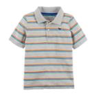 Boys 4-8 Carter's Striped Polo, Size: 7, Gray Stripe