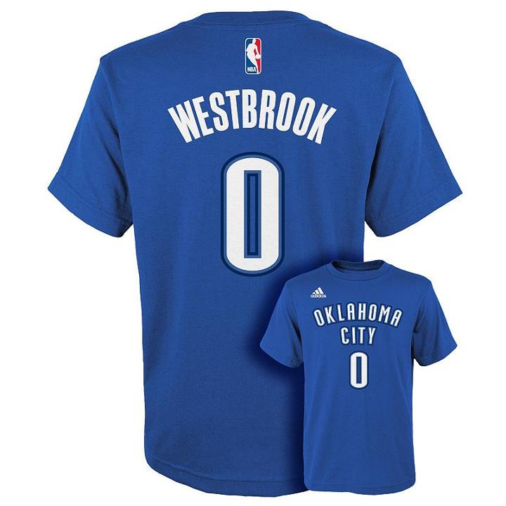 Boys 8-20 Adidas Oklahoma City Thunder Russell Westbrook Player Tee, Boy's, Size: S(8), Multicolor
