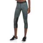 Women's Nike Training Mesh Panel Capri Leggings, Size: Large, Grey (charcoal)