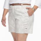 Plus Size Gloria Vanderbilt Nimah Printed Belted Shorts, Women's, Size: 22 W, Lt Beige