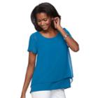 Women's Dana Buchman Chiffon Popover Top, Size: Xl, Med Blue