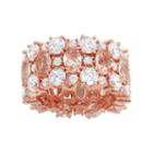 14k Rose Gold Over Silver Simulated Morganite & Cubic Zirconia Ring, Women's, Size: 6, Pink