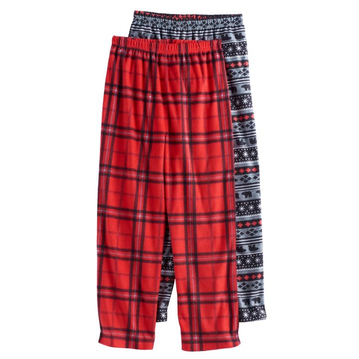 Boys 4-20 2-pack Fleece Lounge Pants, Size: Large, Red