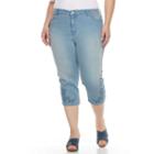 Plus Size Gloria Vanderbilt Margie Embroidered Capri Jeans, Women's, Size: 20 W, Blue Other