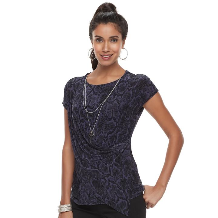 Women's Jennifer Lopez Drapped Tee, Size: Xs, Purple