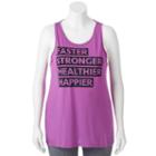 Juniors' Plus Size So&reg; Open Back Graphic Tank, Girl's, Size: 3xl, Med Purple