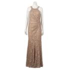 Women's 1 By 8 Glitter Lace Evening Gown, Size: 6, Med Beige
