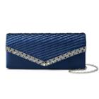 Gunne Sax By Jessica Mcclintock Jacki Satin Pleated Rhinestone Clutch, Women's, Blue