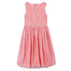 Girls 7-16 & Plus Size Speechless Allover Lace Beaded Waist Skater Dress, Size: 12, Red